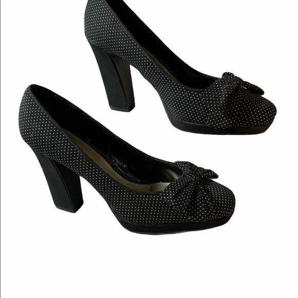 Ann Marino Polka dot block heel platform heels - Picture 7 of 11